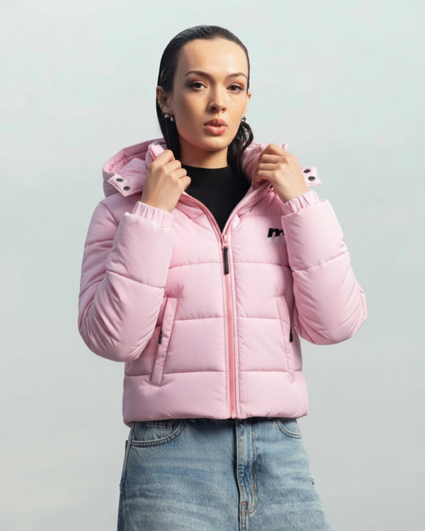 PinkPulse Puff – Detachable Hooded Jacket